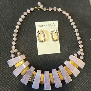 New Francesca’s Earring and Vintage necklace